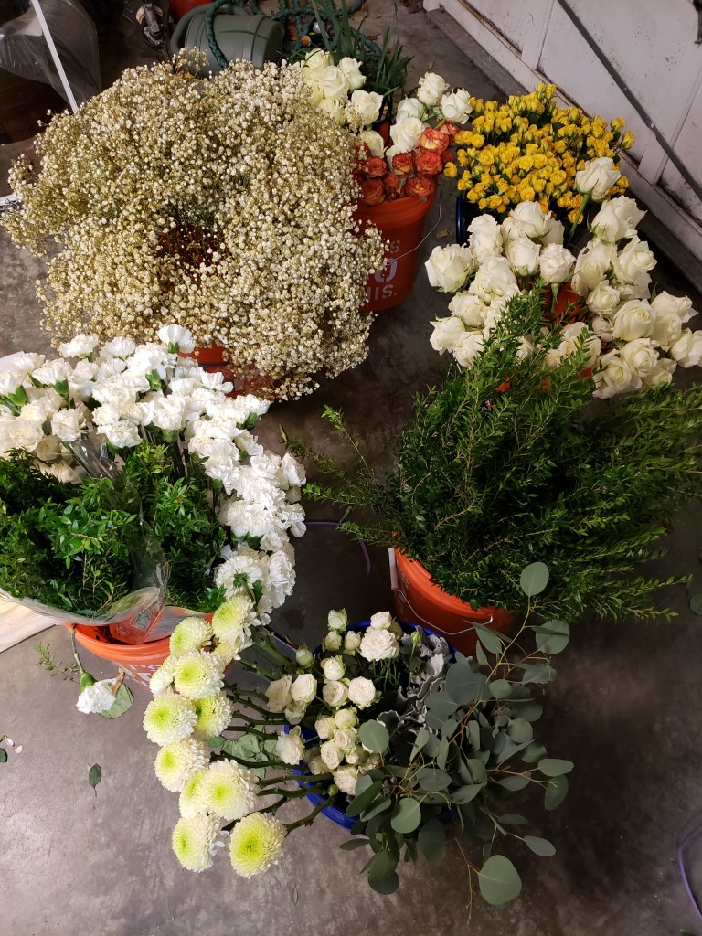 First, we unpacked all of the flower boxes.