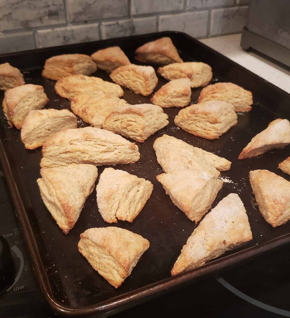 Just baked scones, right out of the oven.