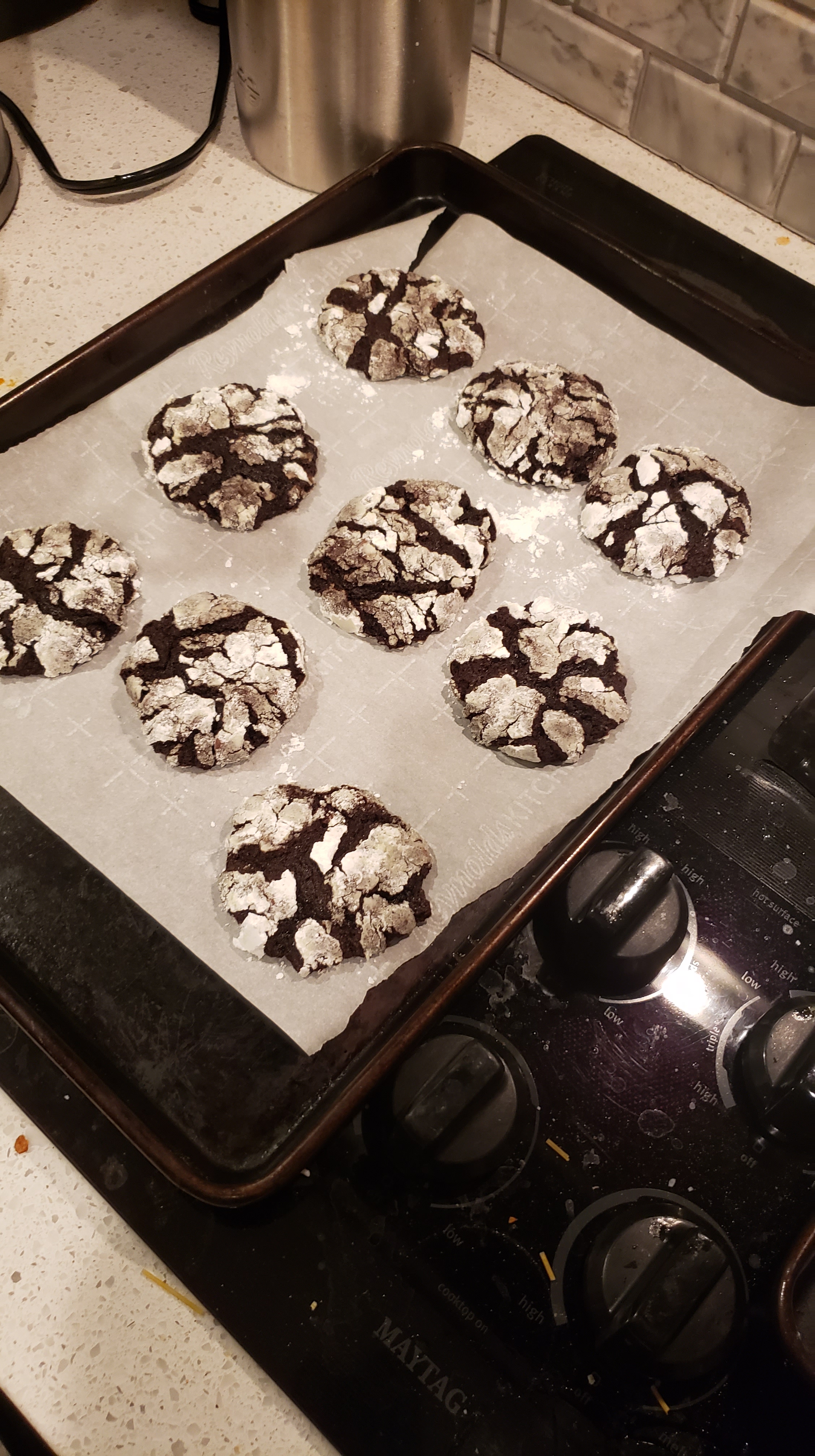 Double Chocolate Crinkle Cookies