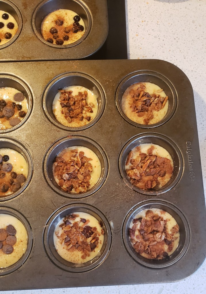 Muffins ready for the oven.